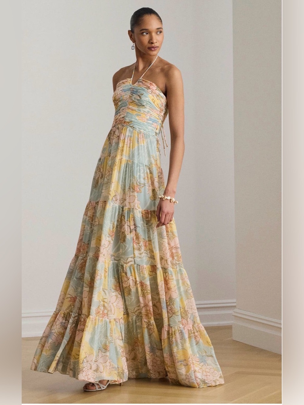 Ralph Lauren Floral Print Maxi Halter Dress